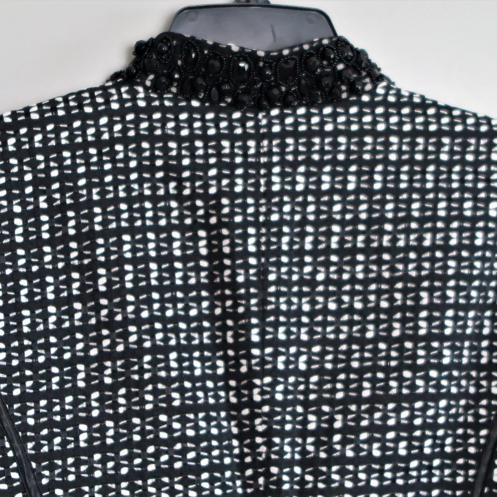 NWT Chico's Black/White Tweed Droplets "Thoara" Zip Jacket Size 1 (S/M) - Picture 8 of 8